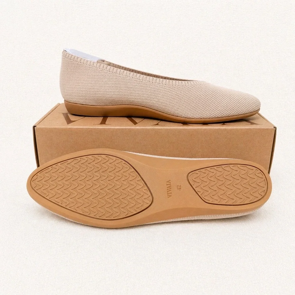 VIVAIA Tamia Walker Knit Flats Almond | EU 42 / US 10.5